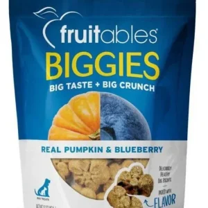 Fruitables Biggies Pumpkin & Blueberry Crunchy Dog Treats - 16 oz Pouch