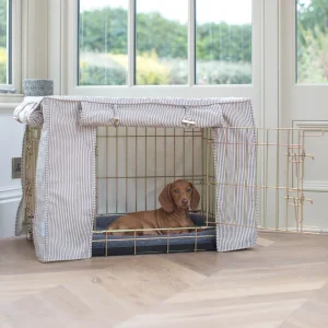 Dog Crate with Crate Cover in Regency Stripe by Lords & Labradors