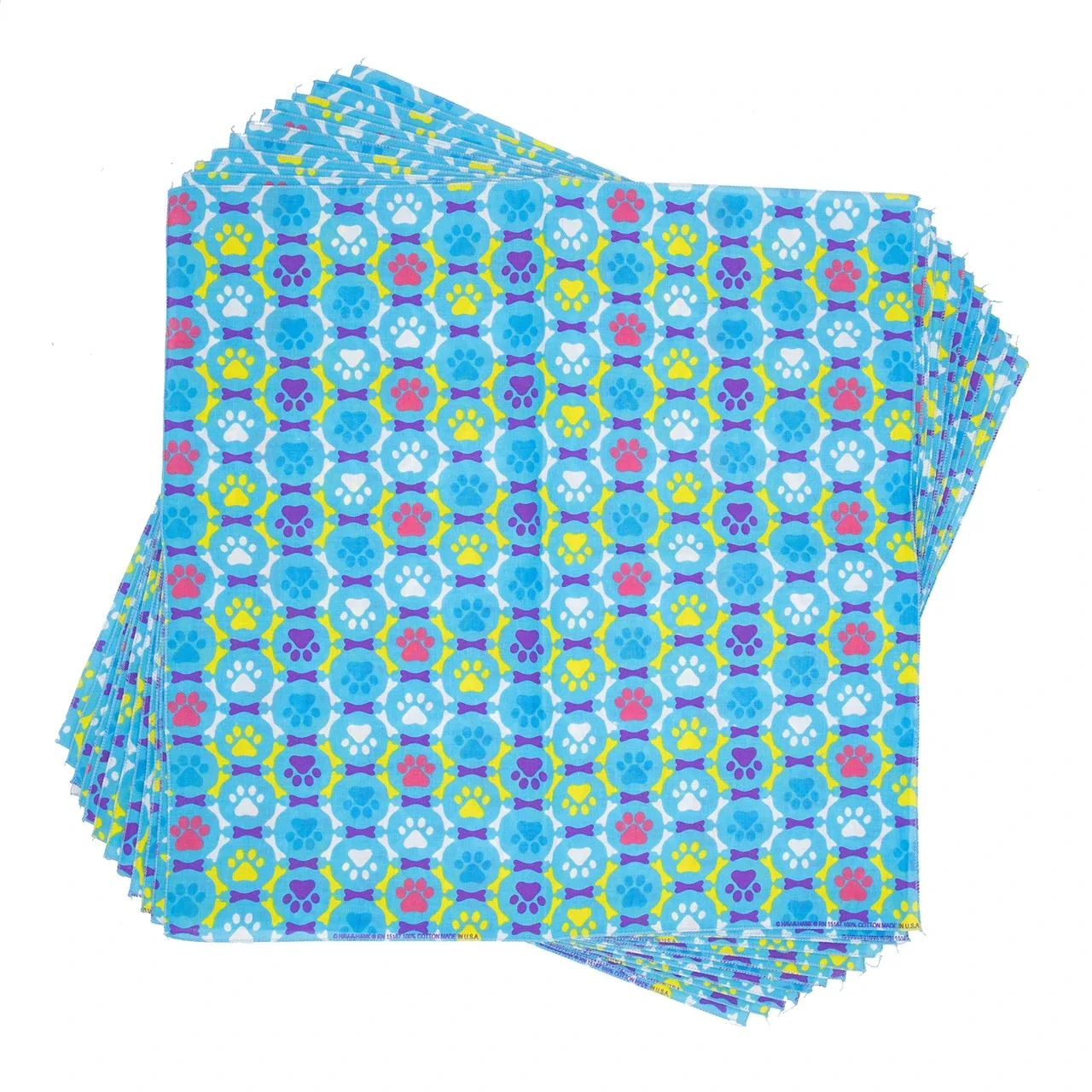 Puppy Paws Dog Bandana, 22 inch, 12 Pack