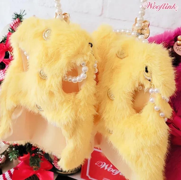 Wooflink Luxe Fur Vest in Yellow - Image 2