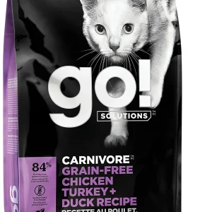 Petcurean GO! Carnivore Grain-Free Chicken, Turkey & Duck Cat Dry Cat Food - 8 lb Bag