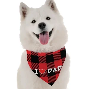 I Love Dad Father's Day Dog Bandana by BanDoggie
