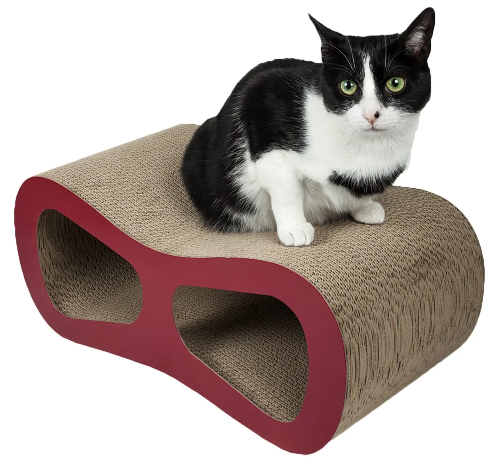 Pet Life ® 'Modiche' Premium Quality Modern Designer Kitty Cat Scratcher Lounger Lounge with Catnip