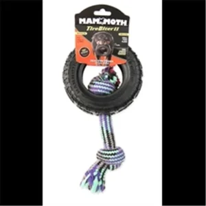 Mammoth Pet Products TireBiter II Rubber and Rope Tug Dog Toy