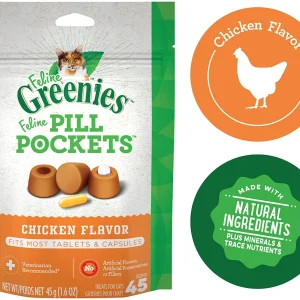 Greenies Pill Pockets for Cats Chicken Treats - 1.6 oz - 45 Count