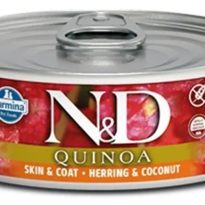Farmina N&D Quinoa Skin & Coat Herring & Coconut Canned Cat Food - 2.8 oz - Case of 12