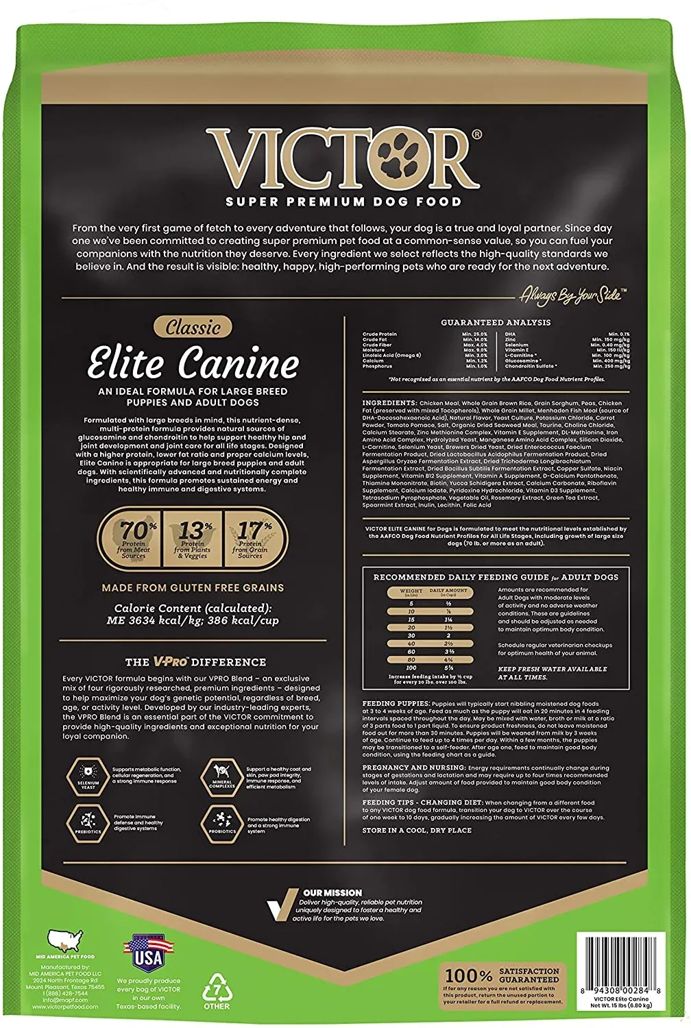 Victor Elite Canine Dry Dog Food - 15 lb Bag - Image 2