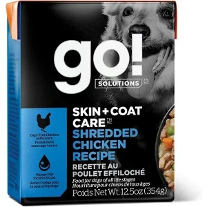 Petcurean GO! Skin & Coat Care Shredded Chicken Wet Dog Food - 12.5 oz - Case of 12