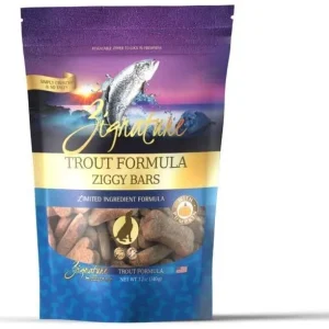 Pets Global Grain-Free Ziggy Bars Zignature Trout Formula Biscuit Dog Treats - 12 oz Bag