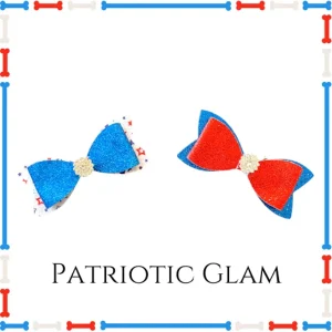Bark Fifth Avenue Stars & Stripes Patriotic Dog Hair Clips - 4th of July Bow Set