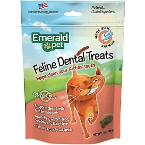 Emerald Pet Salmon Dental Cat Treats - 3 oz Bag