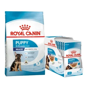 Royal Canin Maxi Puppy Dog Dry and Wet Food Combo