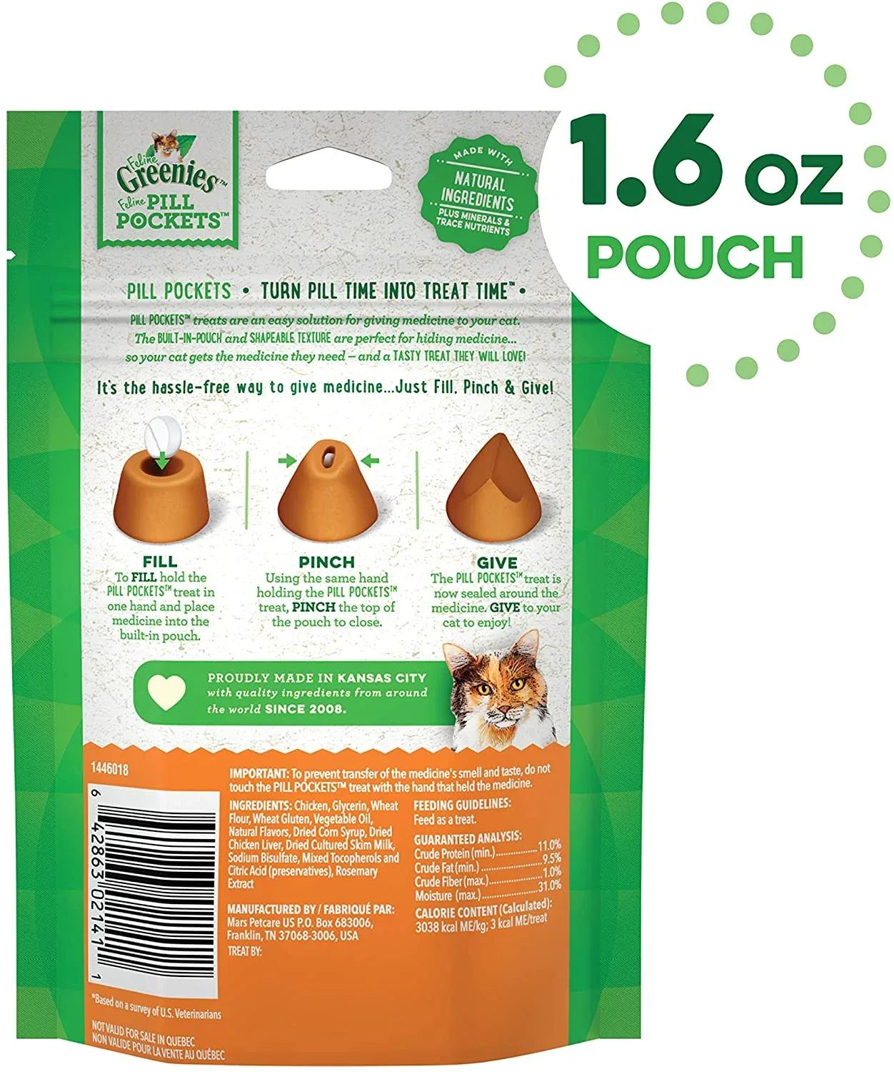Greenies Pill Pockets for Cats Chicken Treats - 1.6 oz - 45 Count - Image 2