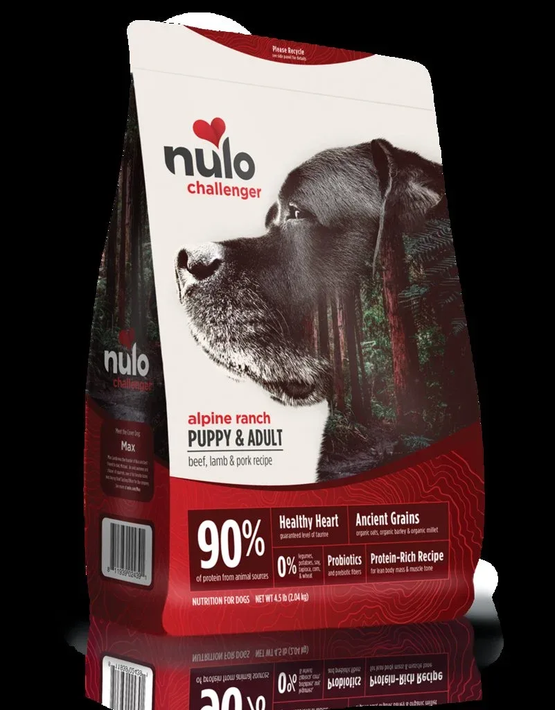 Nulo Challenger Alpine Ranch High-Meat Beef Lamb and Pork Adult and Puppy Dry Dog Food