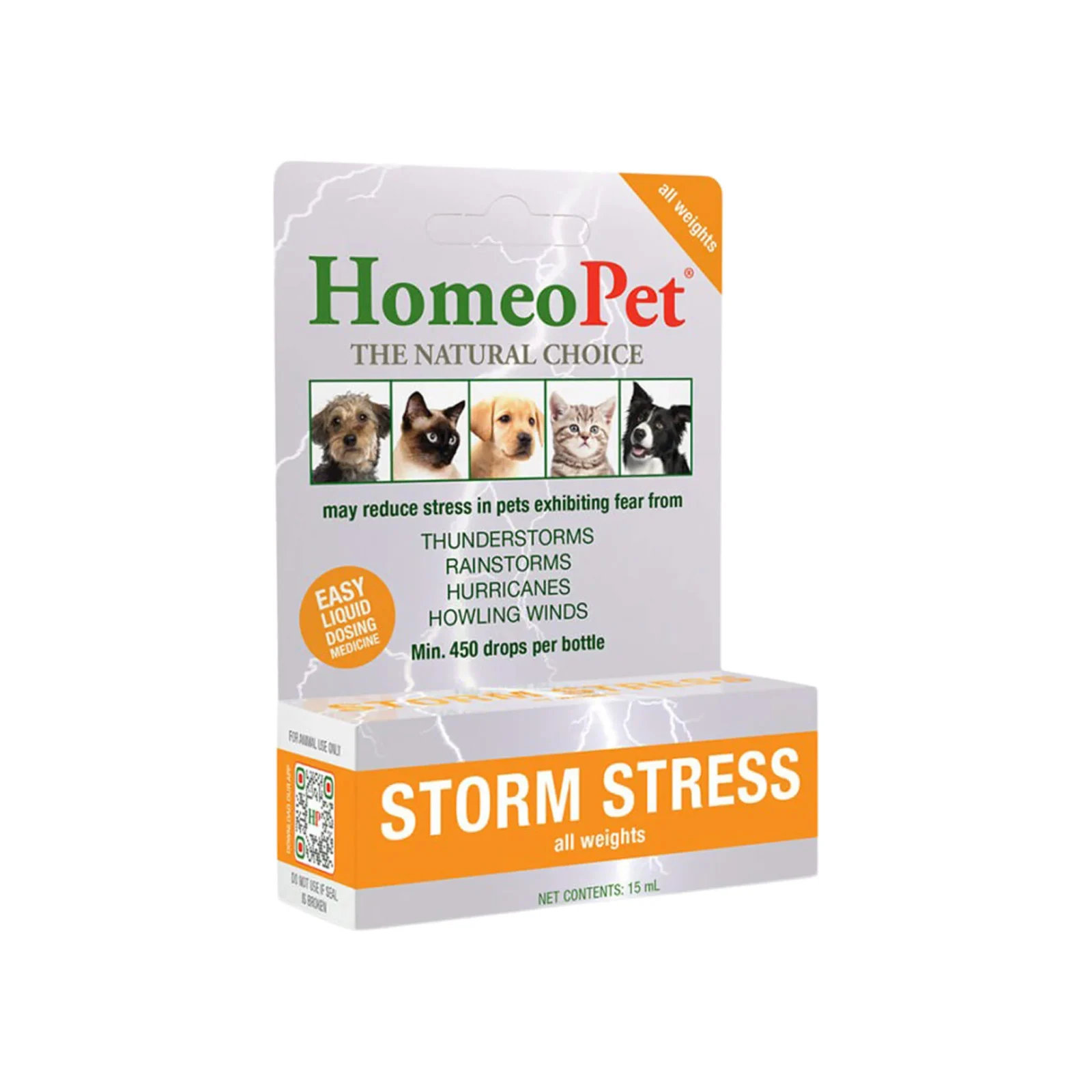 HomeoPet Storm Stress Homeopathic Anxiety Relief Drops for Dogs & Cats