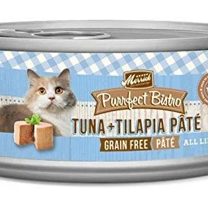 Merrick Purrfect Bistro Grain-Free Tuna & Tilapia Pate Wet Canned Dog Food - 3 oz Cans - Case of 24