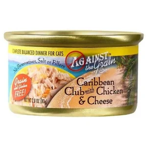 Evanger's 'Against the Grain' Caribbean Club with Chicken & Cheese Shreaded Canned Cat Food - 2.8 oz Cans - Case of 24