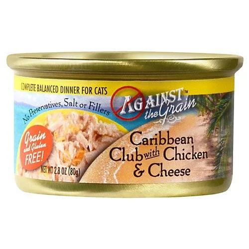 Evanger's 'Against the Grain' Caribbean Club with Chicken & Cheese Shreaded Canned Cat Food - 2.8 oz Cans - Case of 24