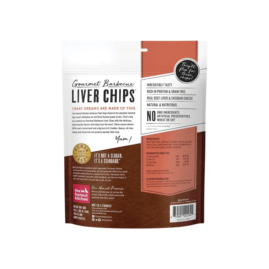 The Honest Kitchen Gourmet Barbecue Liver Chips 4 oz Treats for Dogs - Image 2