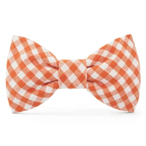 Cider Gingham Dog Bow Tie
