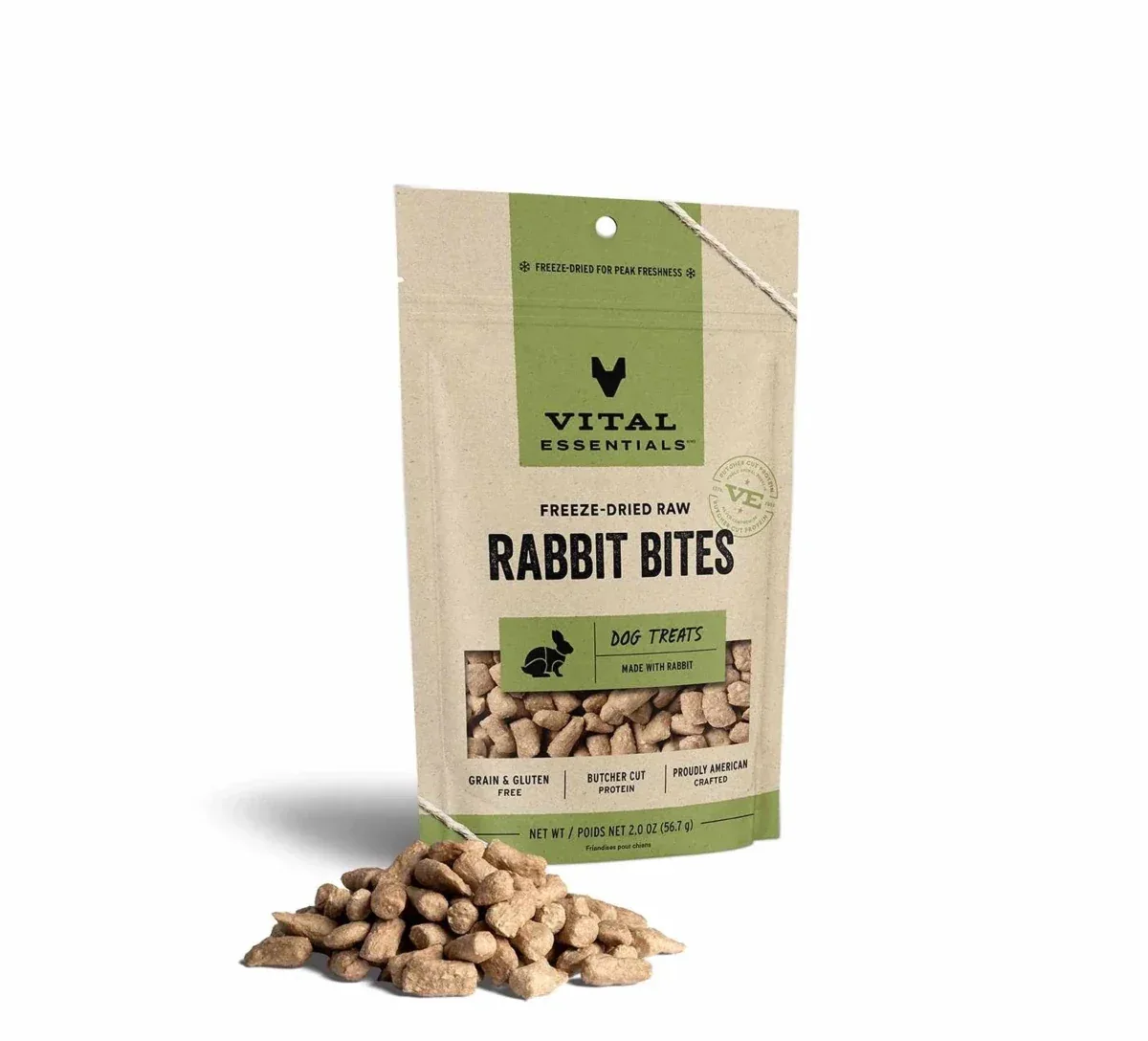 Vital Essentials Freeze-Dried Rabbit Bites Dog Treats - Image 2