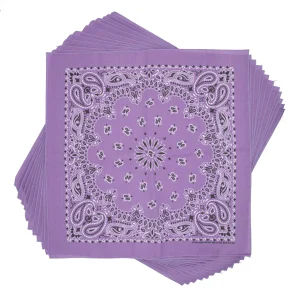 Bandana Lavender Paisley, 22 inch, 12 Pack