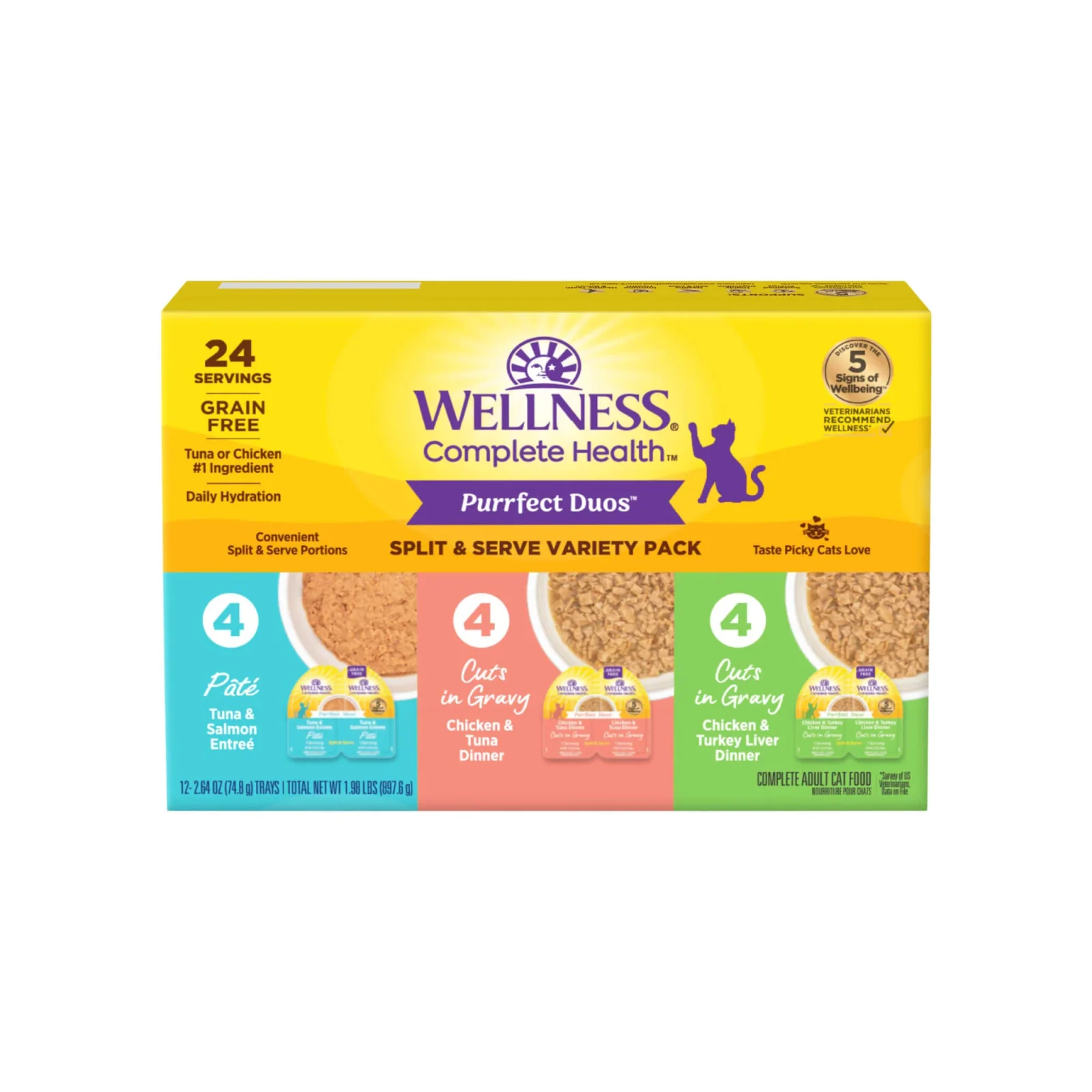 Wellness Purrfect Duos Split & Serve Cat Food Cups