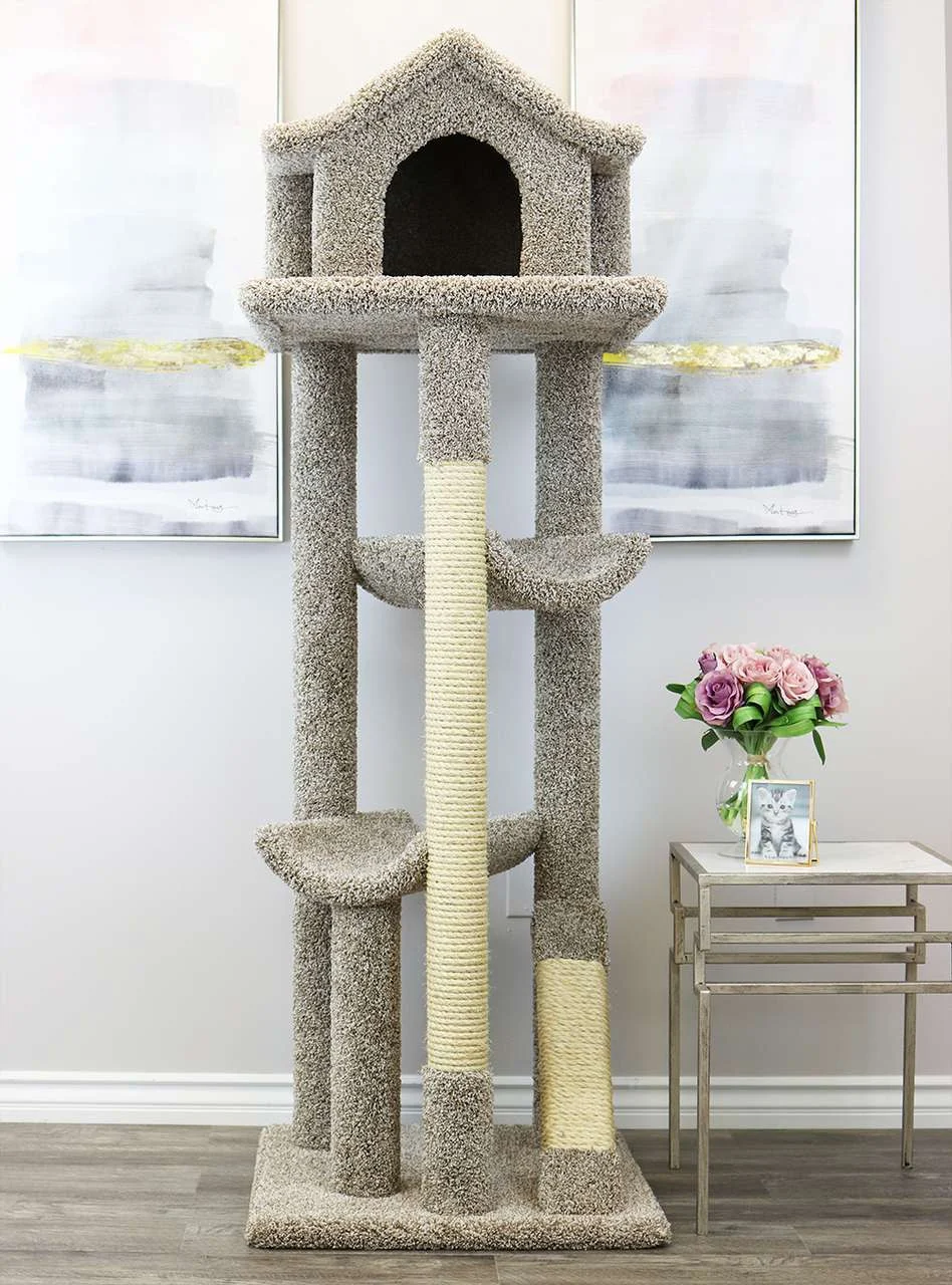 Large Indoor Cat House | Solid Wood Cat Condo for Large Cats