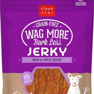 Cloud Star Wag More Bark Less Duck & Apple Dog Jerky Treats - 10 oz Bag