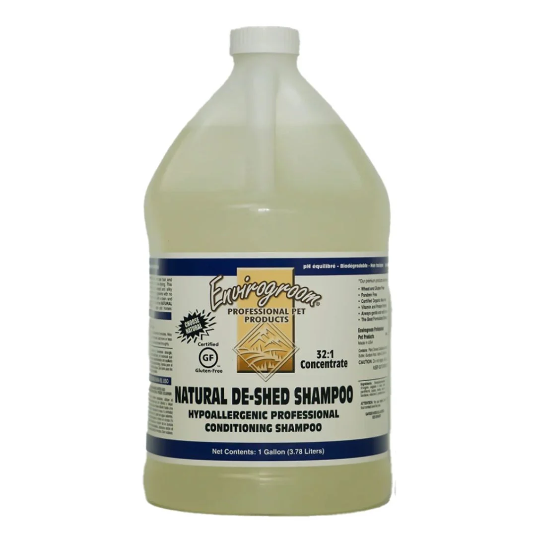 Envirogroom Natural De-Shed 32:1 Hypo Allergenic Shampoo, 1 Gallon