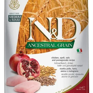 Farmina Ancestral Grain Chicken & Pomegranate Adult Medium and Maxi Dry Dog Food - 5.5 lb Bag