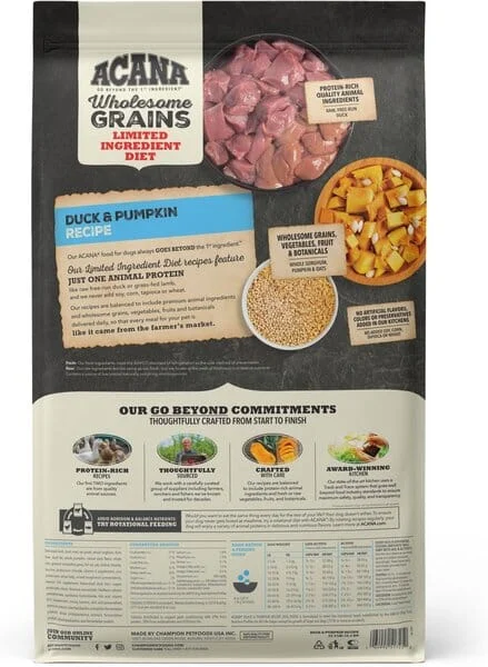 Acana 'Kentucky Dogstar Chicken' Singles Grain Inclusives Formulas Duck & Pumpkin Dry Dog Food - 22.5 lb Bag - Image 2