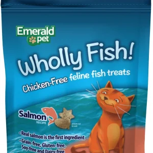 Emerald Pet Wholly Fish! Salmon Crunchy Cat Treats - 3 oz Bag
