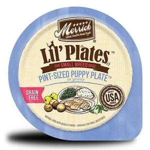Merrick Lil' Plates Grain-Free Lil' Tubs Pint Size Puppy Plate Small Breed Dog Food - 3.5 oz Tubs - Case of 12