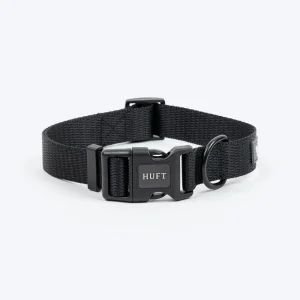 HUFT Classic D Ring Collar for Dogs (Coal Black)