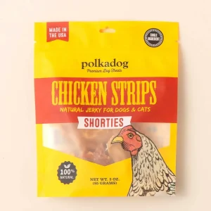 Polkadog Chicken Strips Jerky Shorties Dog and Cat Dog Treats 3 oz, 1