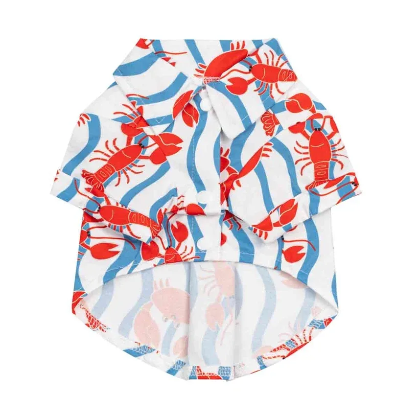 Crab and Lobster Button Up Dog Shirt - Image 2