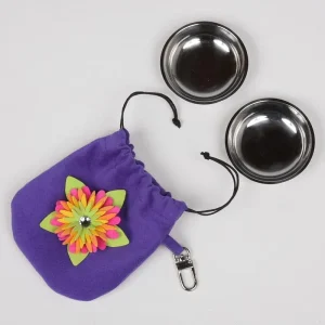 Susan Lanci Island Flower Collection Travel Pouch with Bowls in Many Colors
