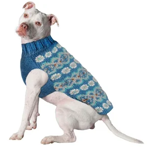 Alpaca Teal Fair Isle Dog Sweater