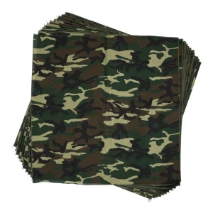 Woodland Camo Dog Bandana, 22 inch, 12 Pack