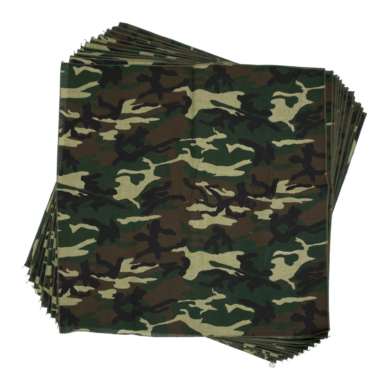 Woodland Camo Dog Bandana, 22 inch, 12 Pack