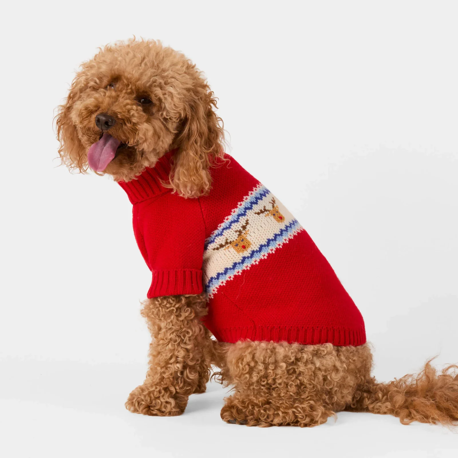 Reindeer Fair Isle Dog Sweater