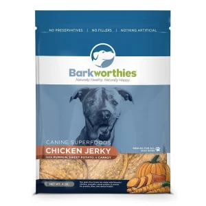 Barkworthies Rabbit Jerky Recipe with Apple & Kale Blend Dehydrated Dog Treats - 12 oz Bag