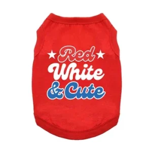 Red White and Cute Dog Shirt