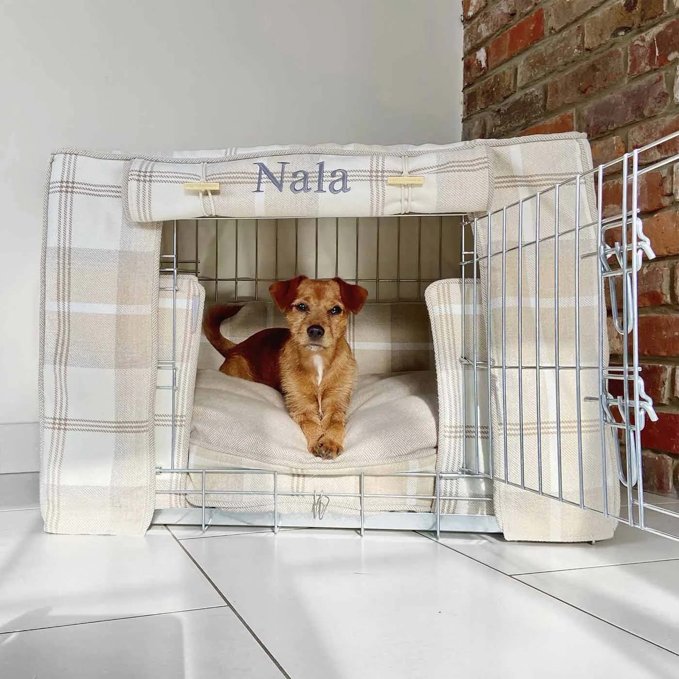 Dog Crate Set In Balmoral Natural Tweed by Lords & Labradors - Image 2