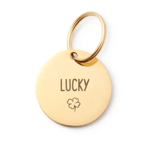 Circle Pet ID Tag: Clover Icon