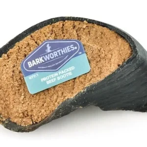 Barkworthies Protein Packed Beef Booties with Bully Blend Beef Stuffed Cow Hooves - Case of 20