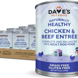 Dave's Pet Food Naturally Healthy Chicken & Beef Canned Dog Food - 13 oz Cans - Case of 12