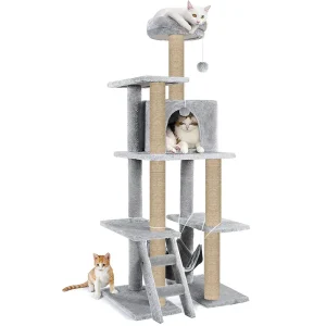 Furrlovers Multi Storey Cat Tree with Hammock, Condo & Scratching Posts (Grey)