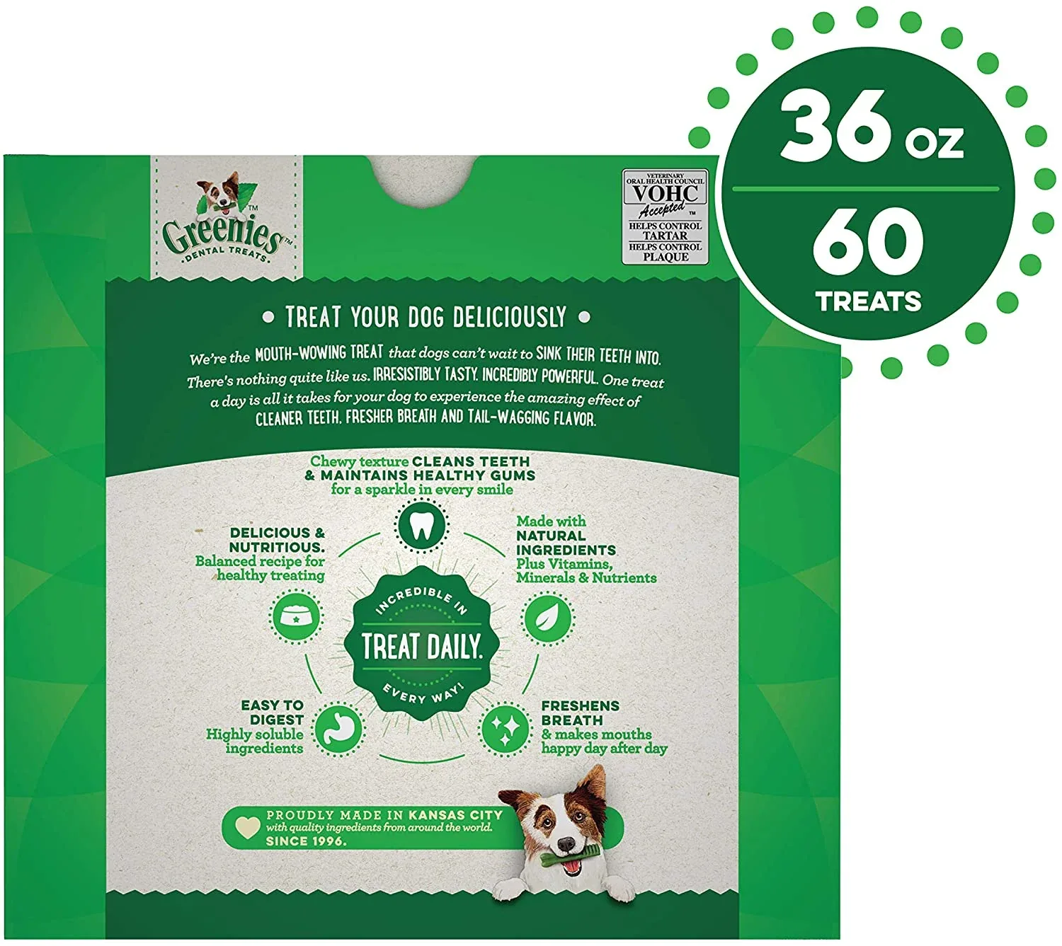 Greenies Petite Value Tub Treat Pack Dental Dog Treats - 36 oz - 60 Count - Image 2
